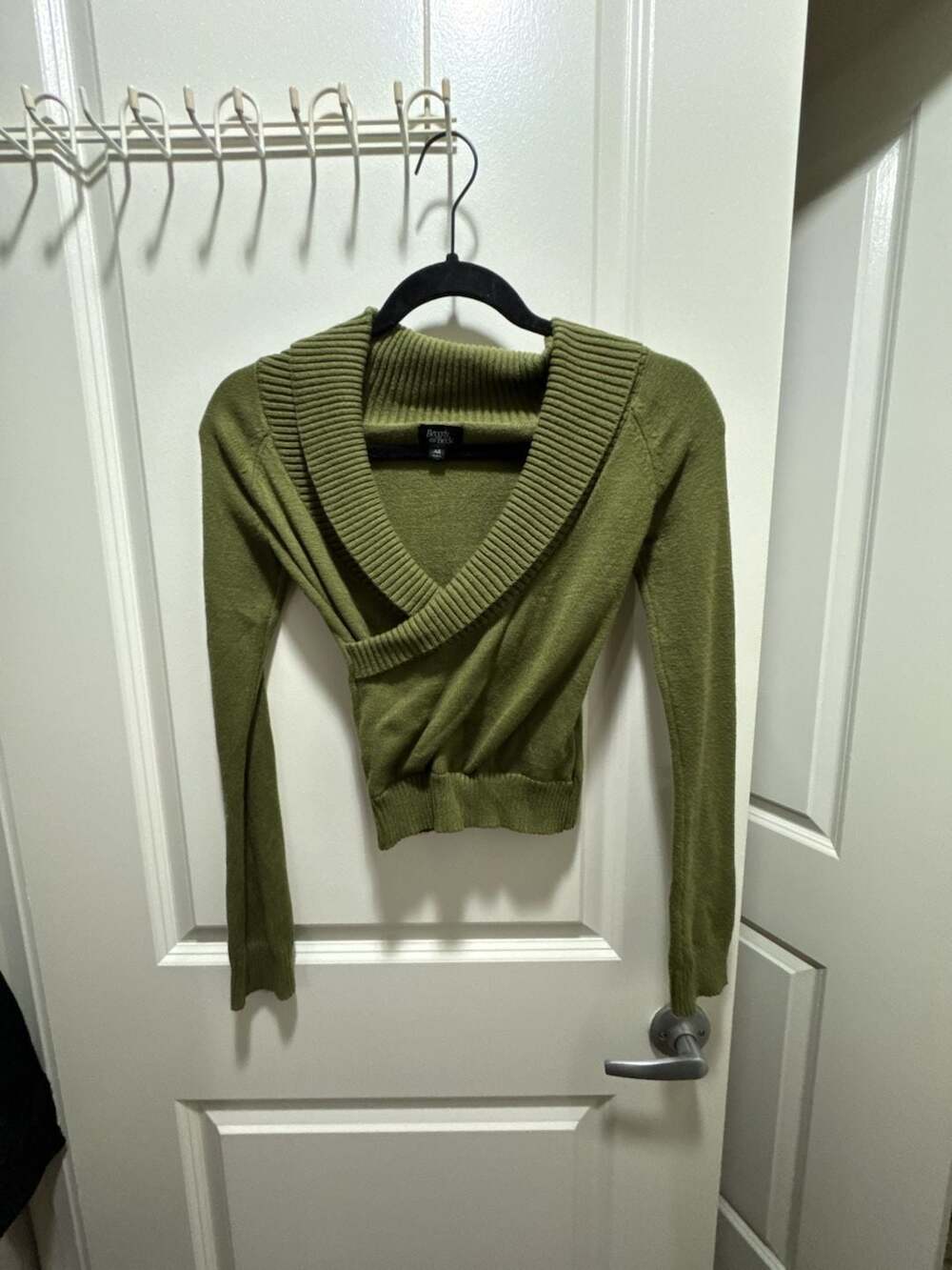 Beverly and Beck Kirsten Wrap Sweater Olive Green XS